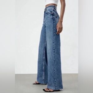 Zara Wide Leg Full Length Jean, Size 8